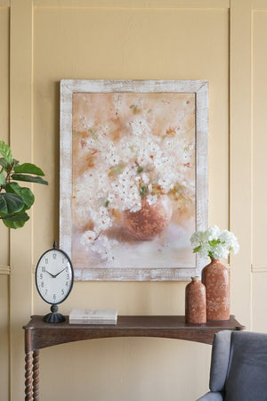 English Elm 35.4x47.2x1.2" Hand-painted Floral Canvas with Rustic Fir Frame for Farmhouse Walls W2078P481782