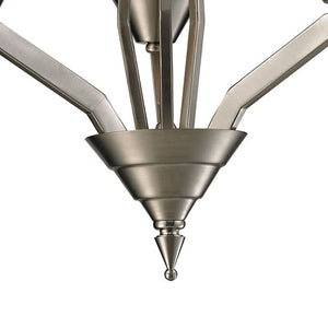 Thomas Lighting Tribecca Geometric 3 Light Chandelier with Cone Glass Shades for Dining Rooms 21 inches Nickel 2453CH/20