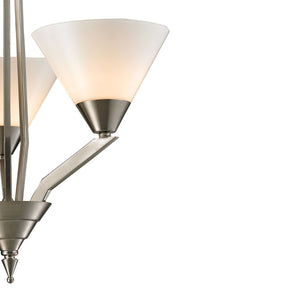 Thomas Lighting Tribecca Geometric 3 Light Chandelier with Cone Glass Shades for Dining Rooms 21 inches Nickel 2453CH/20