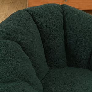 English Elm Bean Bag Lounge Chair Faux Fur Memory Foam Armrests Ergonomic Seat for Adults Green W2200P239874