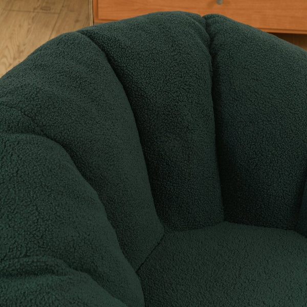 English Elm Bean Bag Lounge Chair Faux Fur Memory Foam Armrests Ergonomic Seat for Adults Green W2200P239874