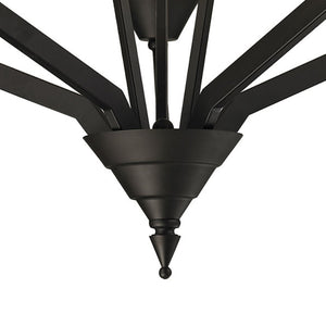 Thomas Lighting Tribecca Geometric 3 Light Chandelier with Cone Glass Shades for Dining Rooms 25 inches Bronze 2455CH/10