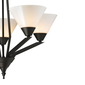 Thomas Lighting Tribecca Geometric 3 Light Chandelier with Cone Glass Shades for Dining Rooms 25 inches Bronze 2455CH/10