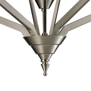 Thomas Lighting Tribecca Geometric 3 Light Chandelier with Cone Glass Shades for Dining Rooms 25 inches Nickel 2455CH/20