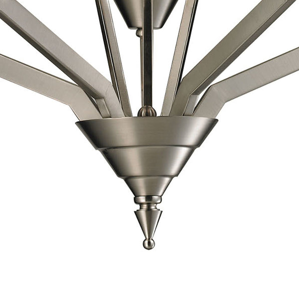 Thomas Lighting Tribecca Geometric 3 Light Chandelier with Cone Glass Shades for Dining Rooms 25 inches Nickel 2455CH/20