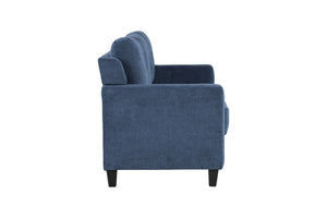 English Elm Horatio Chenille 3-Seater Sofa — Durable Wooden Frame, Pocket Coil Seats, D25 Foam Comfort Navy 70 L x 26 W x 18 H B2726P248618
