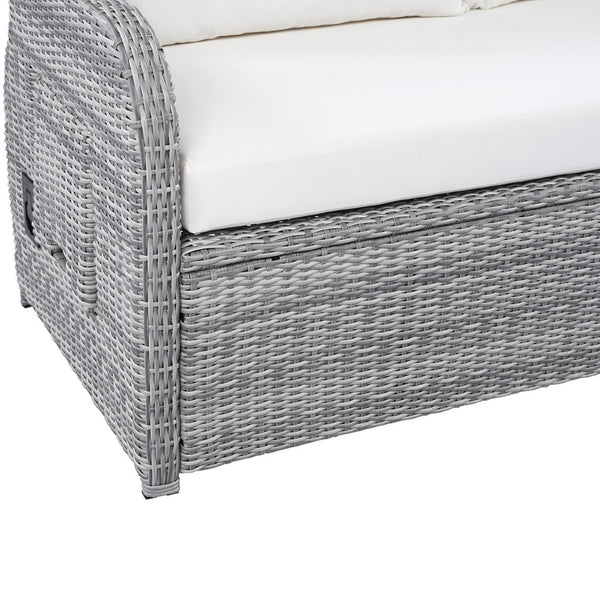 English Elm Outdoor Rattan Furniture Set With Adjustable Recliners, Versatile Tables, And Ottomans For Patios N719Z000120A-GIGA