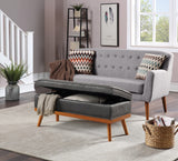 OSP Home Furnishings Katheryn Storage Bench Charcoal