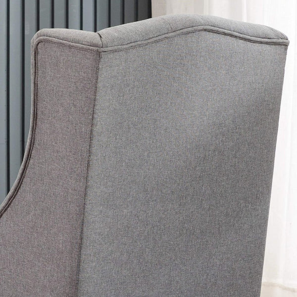 English Elm 1pc Wingback Accent Chair Diamond Tufted Polyester Upholstery Formal Living Room Seat B011P201978