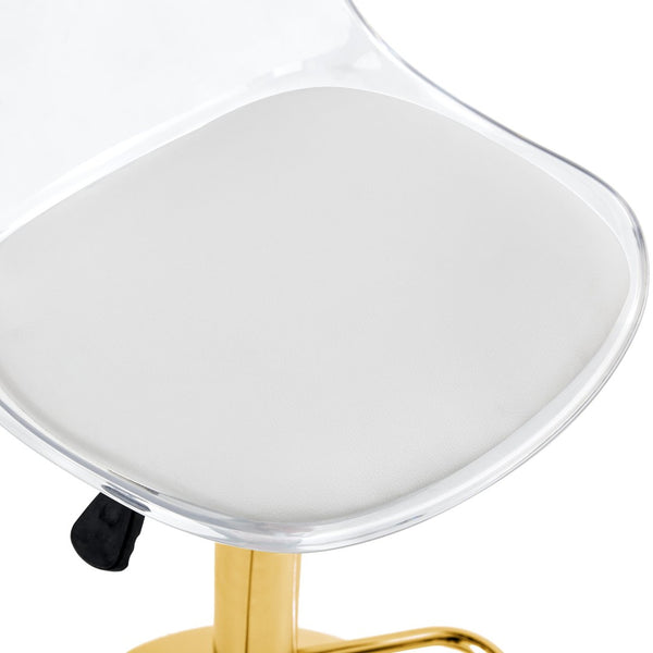 English Elm Modern Swivel Barstools Set of 2 with Clear Pet Back and Padded Pu Seat W1151P192280