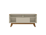 Manhattan Comfort Camberly Mid-Century Modern TV Stand Off White and Cinnamon 245BMC12