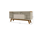 Manhattan Comfort Camberly Mid-Century Modern TV Stand Off White and Cinnamon 245BMC12