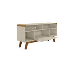 Manhattan Comfort Camberly Mid-Century Modern TV Stand Off White and Cinnamon 245BMC12