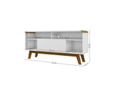 Manhattan Comfort Camberly Mid-Century Modern TV Stand White and Cinnamon 245BMC6