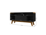 Manhattan Comfort Camberly Mid-Century Modern TV Stand Matte Black and Cinnamon 245BMC82