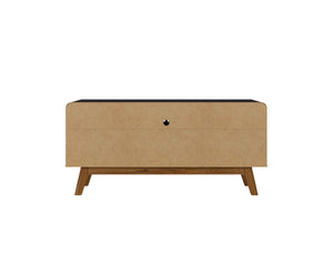 Manhattan Comfort Camberly Mid-Century Modern TV Stand Matte Black and Cinnamon 245BMC82