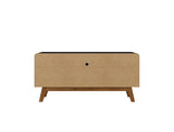 Manhattan Comfort Camberly Mid-Century Modern TV Stand Matte Black and Cinnamon 245BMC82