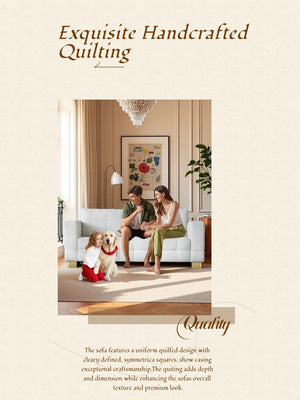 English Elm FX-P54-BK Plush Chenille Sofa with Metallic Legs, Subtle Glamour, Durable Velvet Feel for Living Room Beige W576S00168