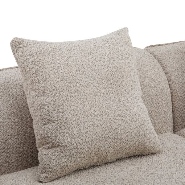 English Elm Christopher Knight Home® - 126" Curved Sectional Sofa In Almond Boucle - Modern Comfort For Stylish Living Spaces & Families N771P247830V_N771P247831V