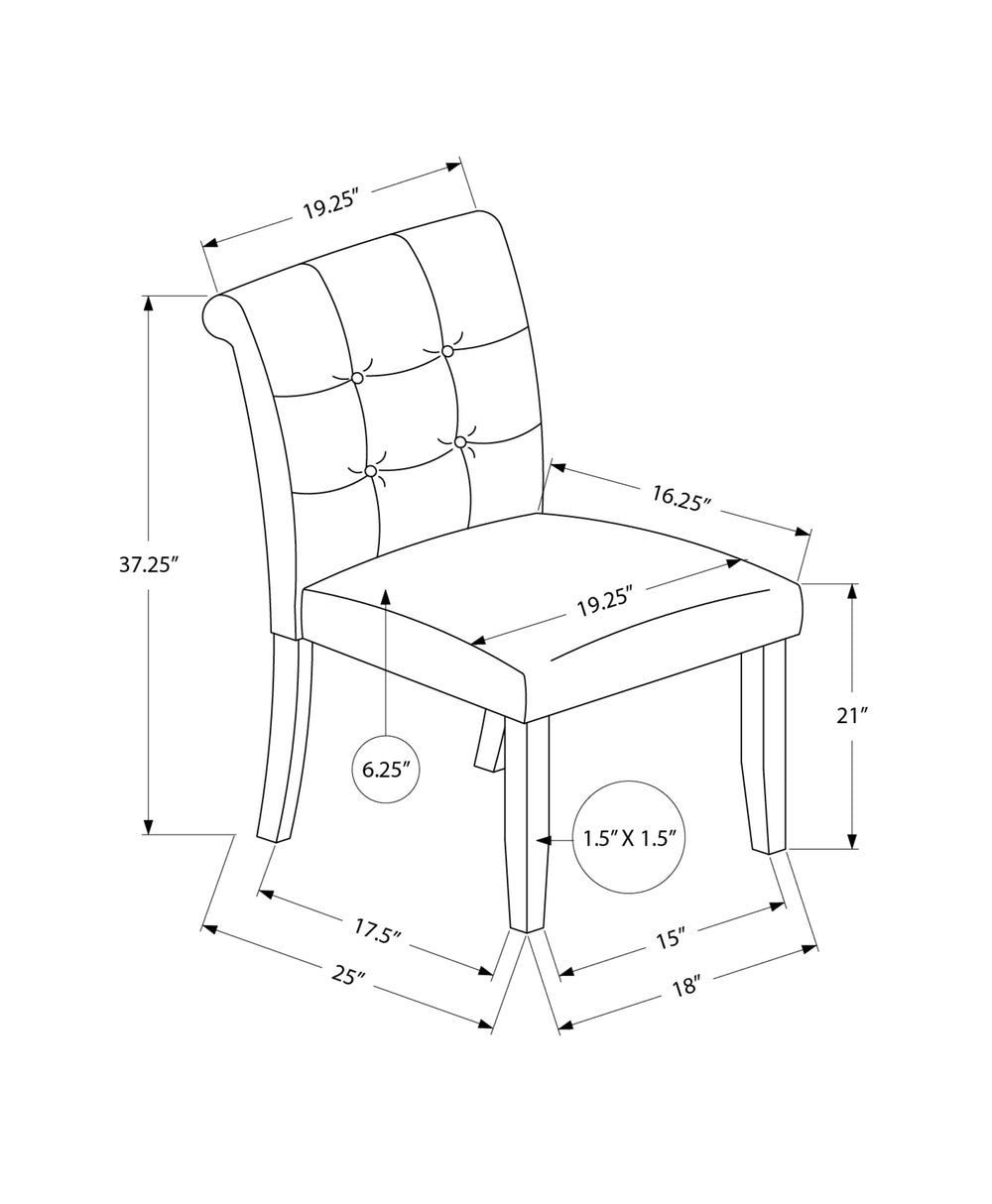 English Elm Dining Chair Upholstered Set of 2 with Linen-Look Fabric, Walnut Legs, 21" Seat Height, Modern Comfort Grey 39 L x 15 W x 21 H B2710P286998