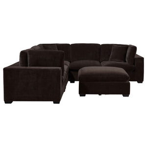 English Elm Murtagh Six Piece Modular Sectional Soft Fabric Lounge Sofa with Tapered Wooden Legs B062S01582