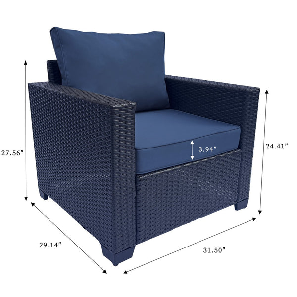 English Elm Outdoor 7-Piece Pe Rattan Garden Patio Furniture Set With Cushions For Stylish Comfort & Durability W213S00045-GIGA