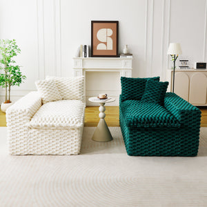 English Elm Luxury Color-Block Turtle Velvet Sofa - Versatile Seating For Stylish Living Rooms & Cozy Gatherings W3371S00053