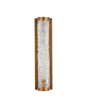 Currey & Company Busby Brass Bath Wall Sconce - Dimmable, Unique Glass Tube Design For Elegant Bathroom Ambiance Gold Glass ,Metal 5800-0064-currey-company