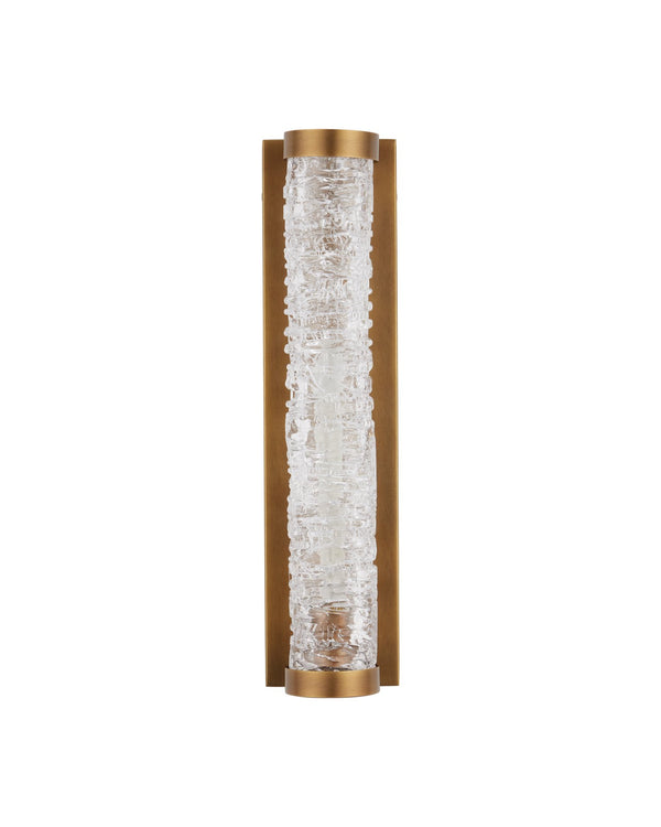 Currey & Company Busby Brass Bath Wall Sconce - Dimmable, Unique Glass Tube Design For Elegant Bathroom Ambiance Gold Glass ,Metal 5800-0064-currey-company