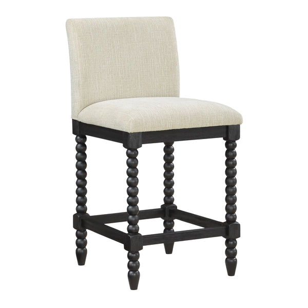 OSP Home Furnishings ELIZA 26" Spindle Counter Stool  Linen / Black