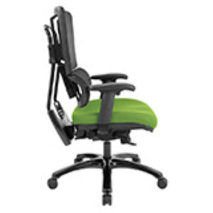 OSP Home Furnishings Vertical Mesh Back Ergonomic Manager Chair with Synchro Tilt and Polished Aluminum Base Green 99663B-6
