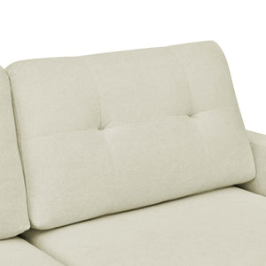 English Elm 67.7" Tufted Button Mid-century Loveseat with Splayed Wood Legs for Living Rooms Cream B355P428578