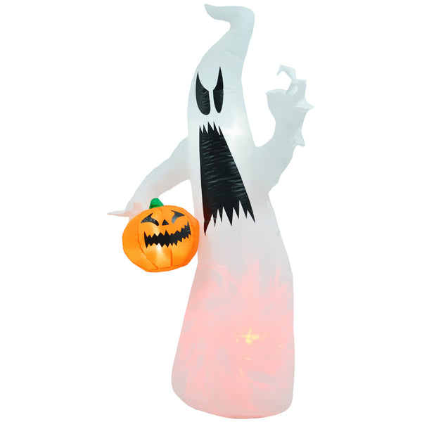 English Elm Homcom 5.9' Inflatable Ghost With Pumpkin - Led Halloween Yard Decor For Fun & Spooky Celebrations! W2225P229470