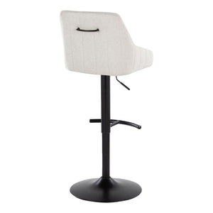 English Elm Adjustable Swivel Barstools Set of 2 Cream Upholstered Seat Black Steel Frame B202S00930
