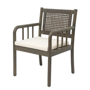 English Elm Stacking Outdoor Wicker Armchair Aluminum Frame Patio Dining Seat Weather Resistant N776P346165G