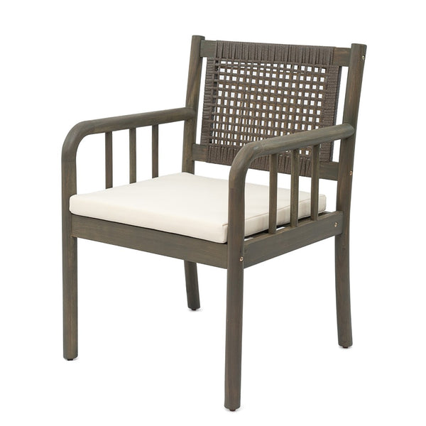 English Elm Stacking Outdoor Wicker Armchair Aluminum Frame Patio Dining Seat Weather Resistant N776P346165G