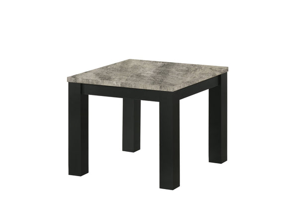 English Elm 3-piece Faux Concrete Wood Table Set with Matte Black Legs for Modern Living Rooms B011P482267