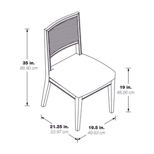 OSP Home Furnishings Lantana Cane Back Dining Chair  - Set of 2 Linen