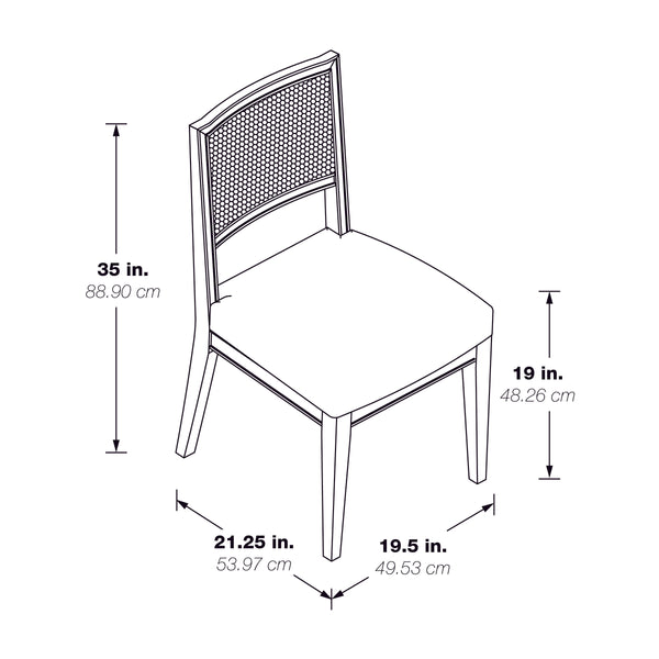 OSP Home Furnishings Lantana Cane Back Dining Chair  - Set of 2 Linen