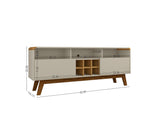 Manhattan Comfort Camberly Mid-Century Modern TV Stand Off White and Cinnamon 246BMC12