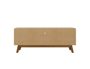 Manhattan Comfort Camberly Mid-Century Modern TV Stand Off White and Cinnamon 246BMC12