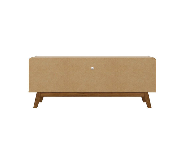 Manhattan Comfort Camberly Mid-Century Modern TV Stand Off White and Cinnamon 246BMC12