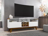 Manhattan Comfort Camberly Mid-Century Modern TV Stand White and Cinnamon 246BMC62