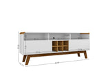 Manhattan Comfort Camberly Mid-Century Modern TV Stand White and Cinnamon 246BMC62