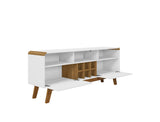 Manhattan Comfort Camberly Mid-Century Modern TV Stand White and Cinnamon 246BMC62