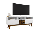 Manhattan Comfort Camberly Mid-Century Modern TV Stand White and Cinnamon 246BMC62