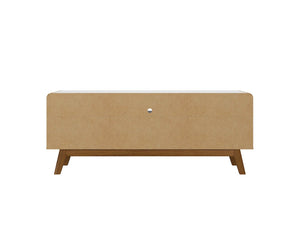 Manhattan Comfort Camberly Mid-Century Modern TV Stand White and Cinnamon 246BMC62
