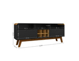 Manhattan Comfort Camberly Mid-Century Modern TV Stand Matte Black and Cinnamon 246BMC82