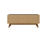 Manhattan Comfort Camberly Mid-Century Modern TV Stand Matte Black and Cinnamon 246BMC82