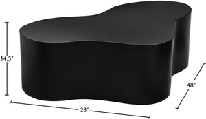 Meridian Furniture Tevere Angular Iron Coffee Table Sculptural Low Profile Accent for Modern Living Rooms Black 246Black-C
